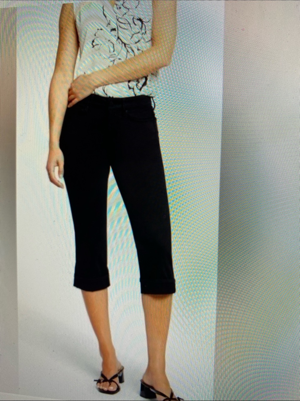 NYDJ Marilyn Crop Black Demin size 14